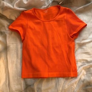 orange crop top